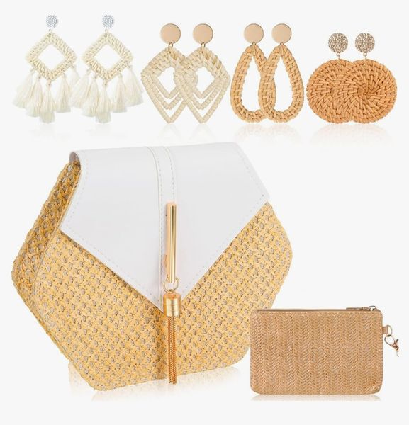 Summer Beach BagStraw Woven Beach Bag Tassel Shoulder Crossbody Bag Satchel
