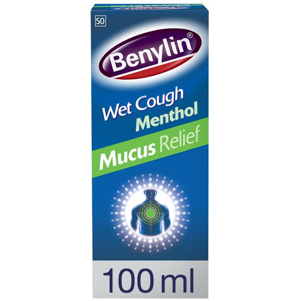Benylin Wet Cough Syrup Mucus Relief Menthol Flavor 100Ml