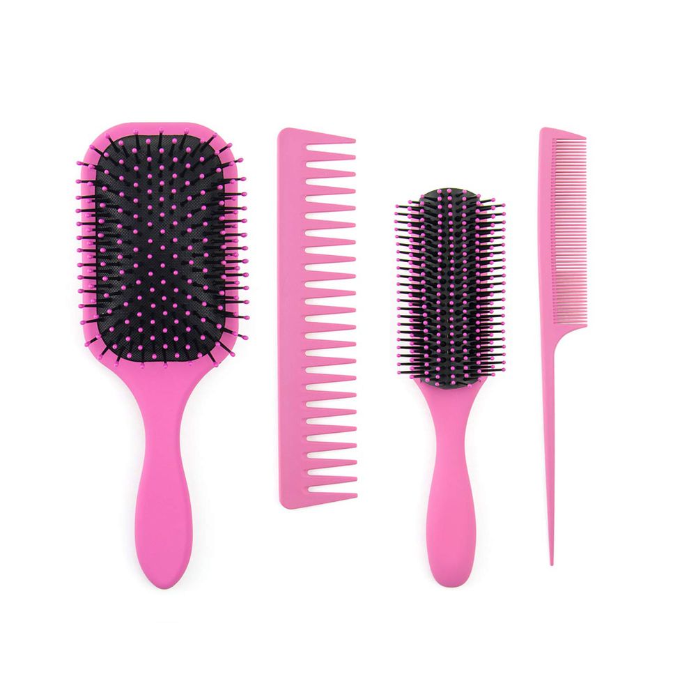 4 Pieces Anti Static Hair Brushes Detangling Comb Set - Pink | Buy Online  in South Africa 