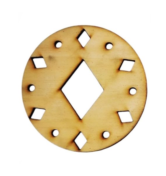 Wooden Round Diamonds Coasters - Set Of 6