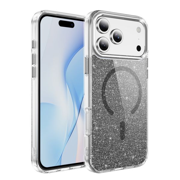 Clear Glitter Magnetic Phone Case Compatible With iPhone 12 Pro Max