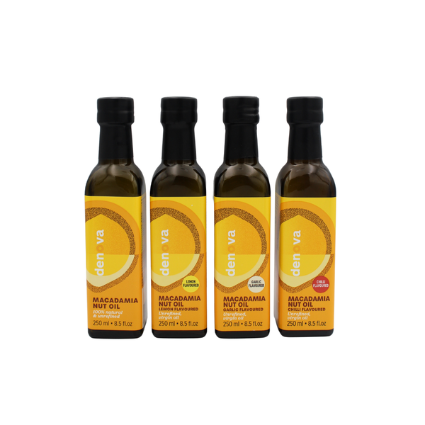 Denova Macadamia Nut Oil Foursome Gift Pack 250ml's - Mixed Flavours