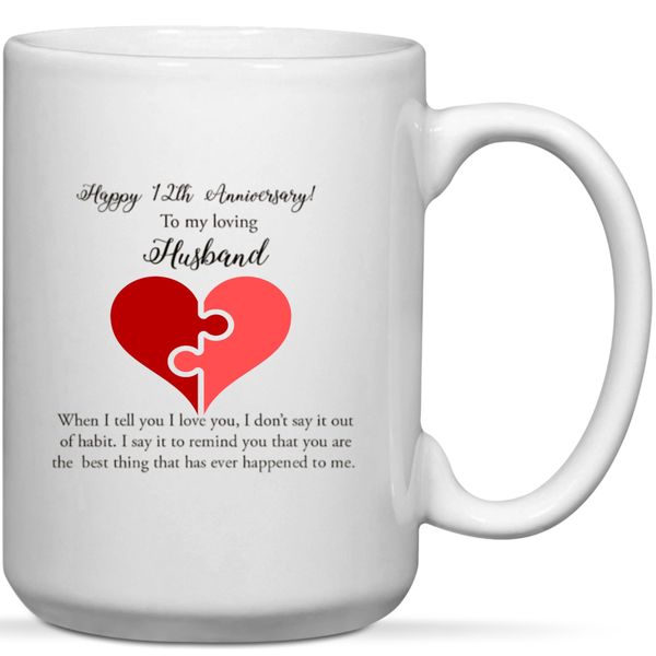 Happy 12th Anniversary To My Loving Hisband Gift Mug