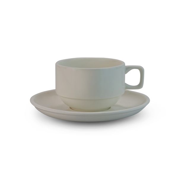 Cup &amp; Saucer Set - Kitchen Accessories - Ceramic - White - Single