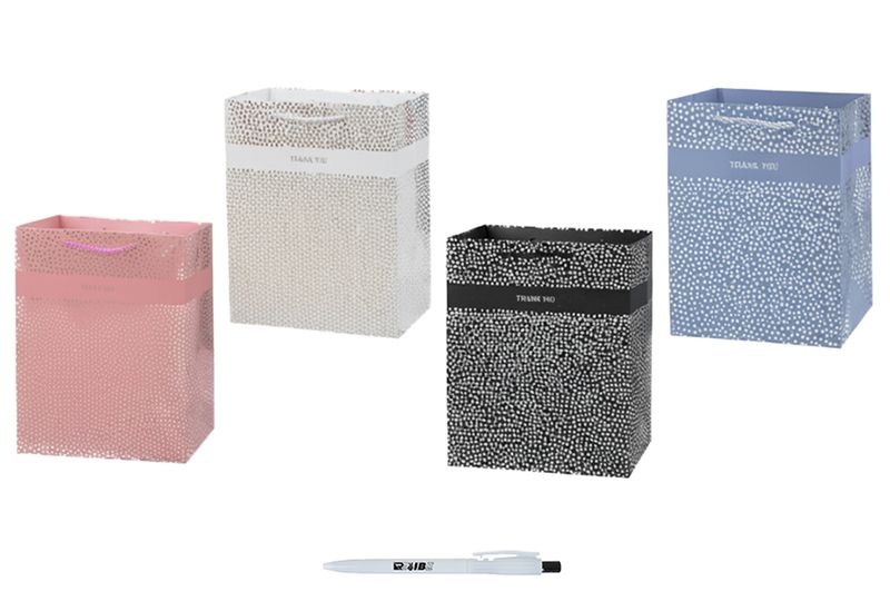 4Pcs Premium Durable Gift Bags for Any Occasion In 4 Colors + ReVibe Pen
