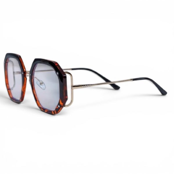 ABEN Women Brown Square with Clear Lens