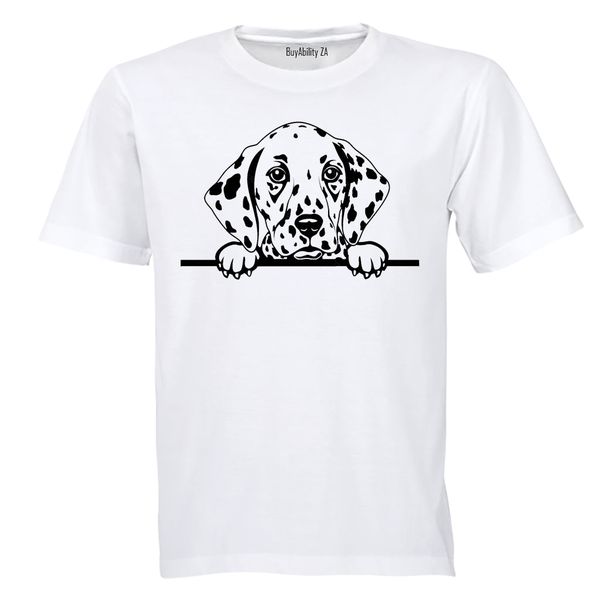 Peeking Dalmatian - Kids T-Shirt - White