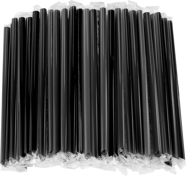 Bubble Tea Black straw 12mm - Pack of 100