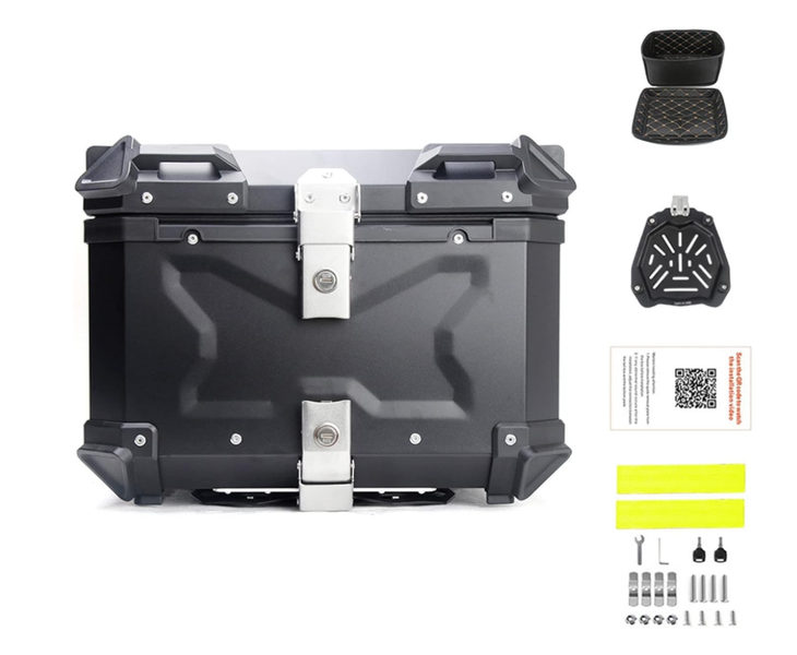 45L Aluminium Alloy Motorcycle Trunk, Secure Rear Top Box for Motorbike