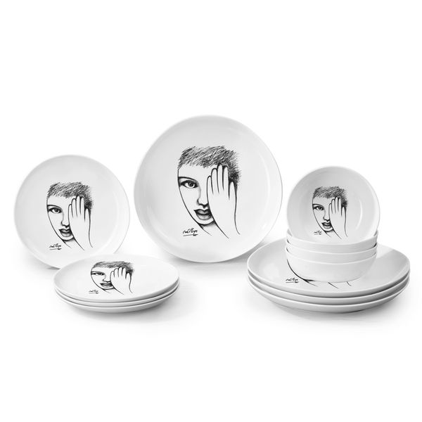 Carrol Boyes Dinnerware 12 pc Set- Eye for Detail