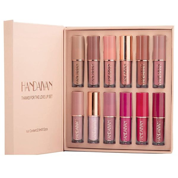 12 Colors Lipstick Set - Velvet Matte Liquid Lipstick - Long-Lasting