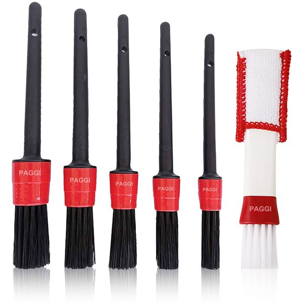 6PC Car Cleaning Brushes with Car Detailing Brush and Car Air Vent Duster