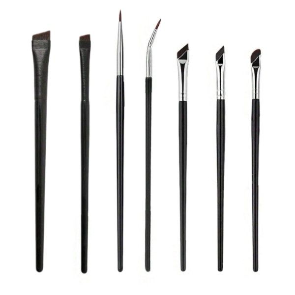 7 Piece - Makeup Brushes Set For Eyes - Black