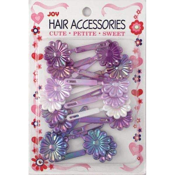 Joy - Ann16399 Hair Barrettes Asst Pearl Purple Daisy- 6 Pack