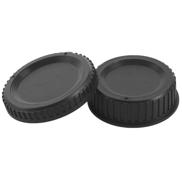 Black Plastic Camera Body Cover + Rear Lens Cap For Nikon Digital SLR