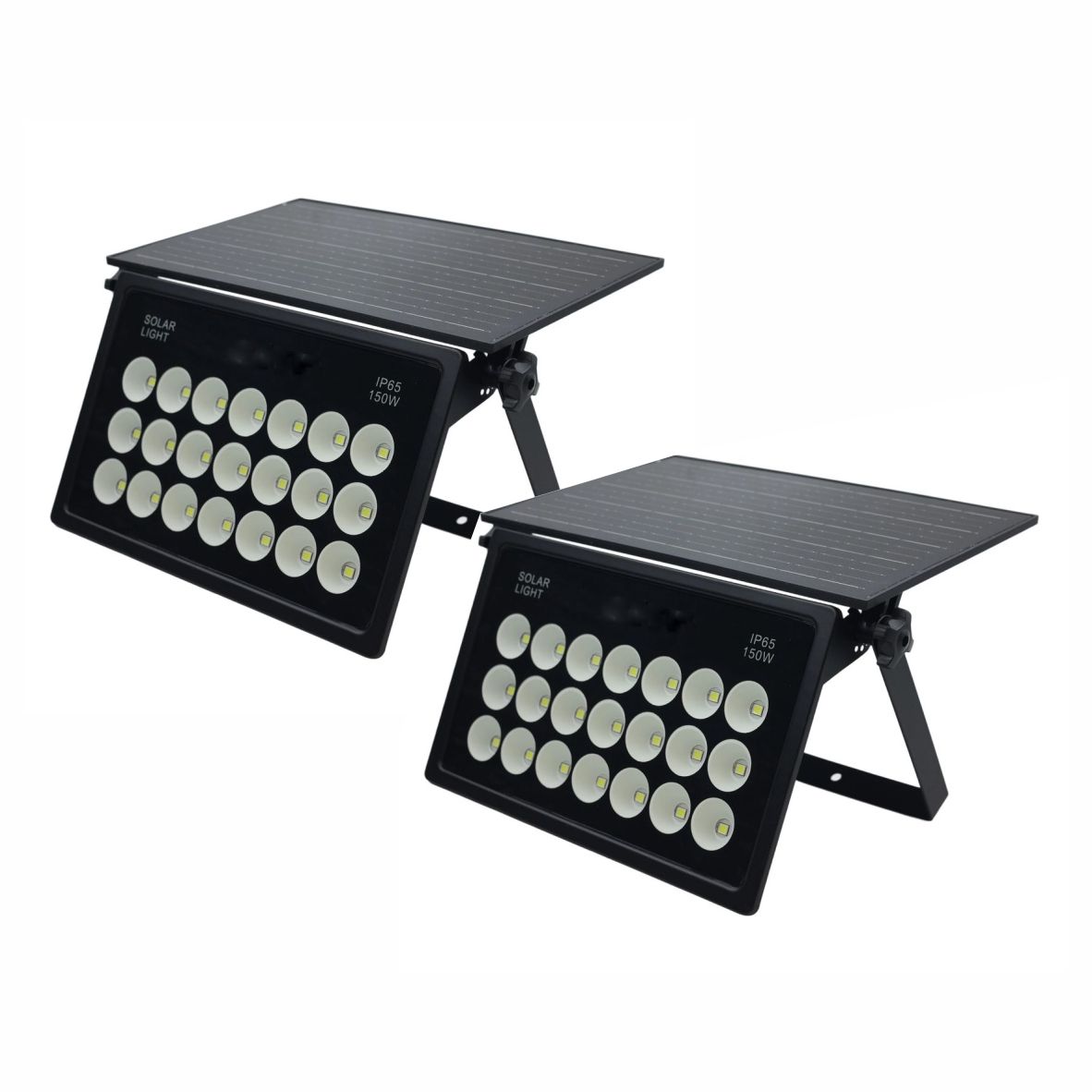 2 x Integrated Solar Flood Light with Remote Control 150W