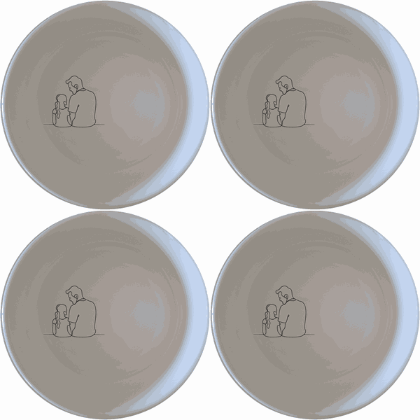 Sillohette Father Daughter Bowl Set of 4 - Range 1