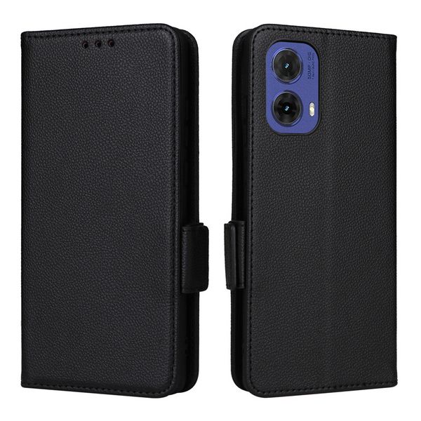 Lychee Patterned Leather Cover Compatible With Motorola Moto Edge 30 Neo