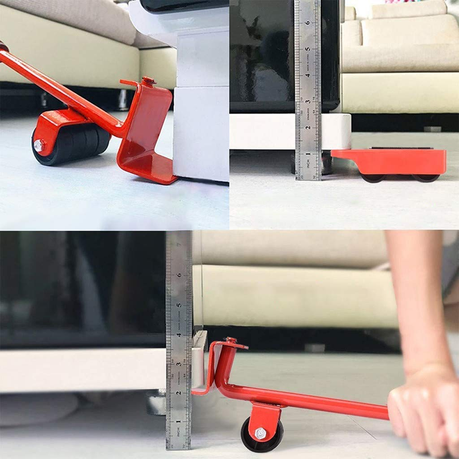 Furniture Lifter & Slides Mover Rollers Set - Red