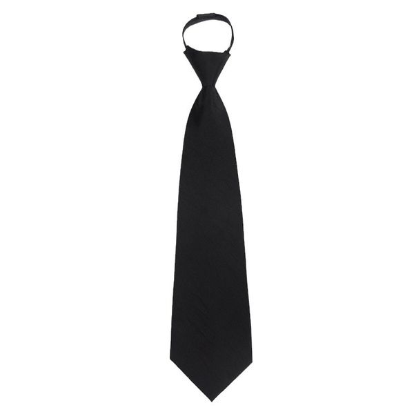 Men's and Women's Black Glossy Tie - Fashion Zipper Matching