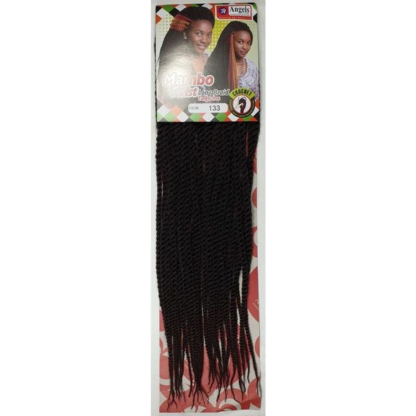 Mambo Twist Crochet Braids Long Colour No 133 - Black / Dark Brown