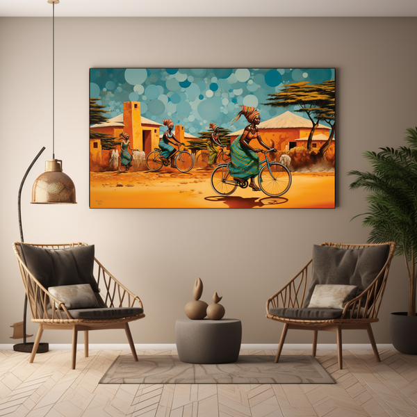 Canvas Wall Art - Vibrant Village Ride - BK0214