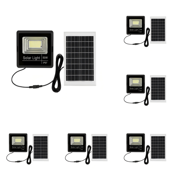 50W Solar LED Floodlight IP67 Waterproof Outdoor Light with Remote Control