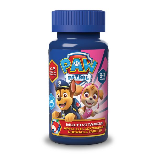 Paw Patrol Multivitamins - 60 Apple &amp; Blackcurrant Chewables
