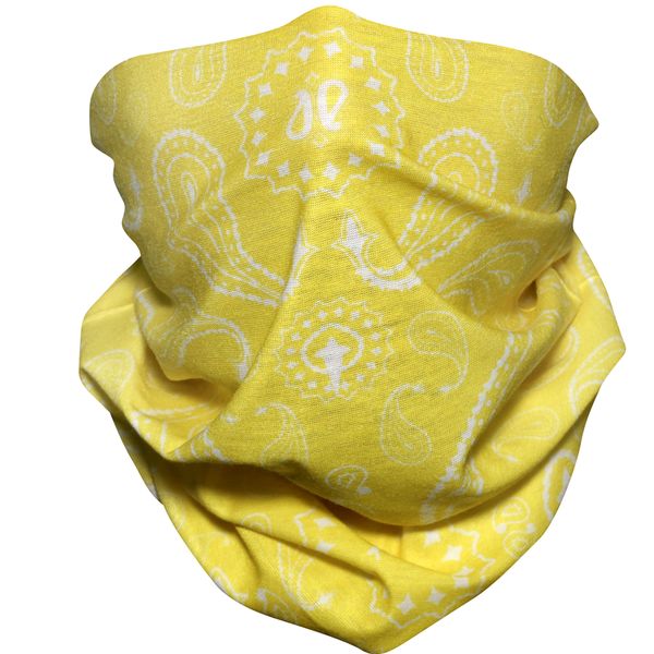 Seamless Multifunctional Breathable Headwear &amp; Face Covering-Paisley Yellow