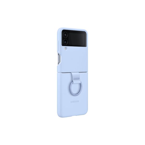 Samsung Galaxy Z Flip4 Silicone Cover With Ring - Blue