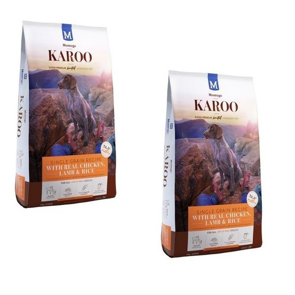 Montego Karoo Chicken, Lamb & Rice Adult All Breeds Dog Food (2x8kg