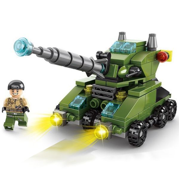 Olive Tree - Land Forces 6 in 1 Tank Fighter Jet Boat Sea Air Blocks 138pcs