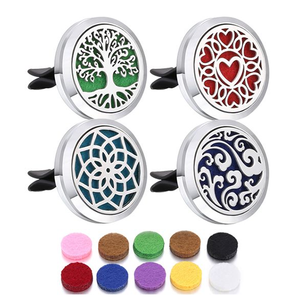 4 PCS Car Diffuser -Car Essential Oil Diffuser Vent Clip,With 40 Felt Pads
