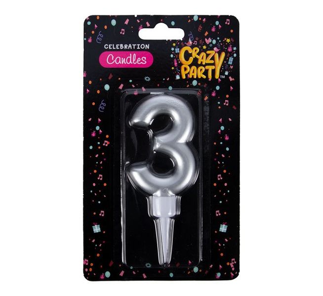 Candles Birthday Large Foil Number-3 (6 Pack)