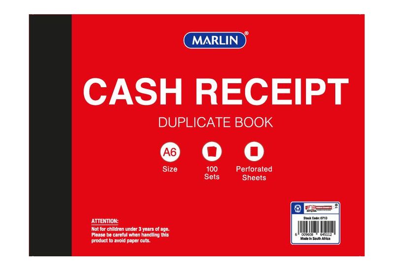 Marlin duplicate A6 books Cash receipt - BULK PACK OF 5