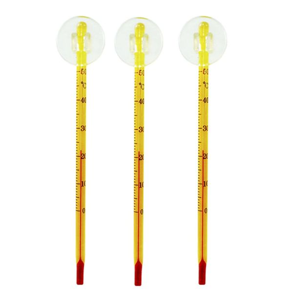 3PCS Aquarium Waterproof Submersible Glass Thermometer - Analog Display