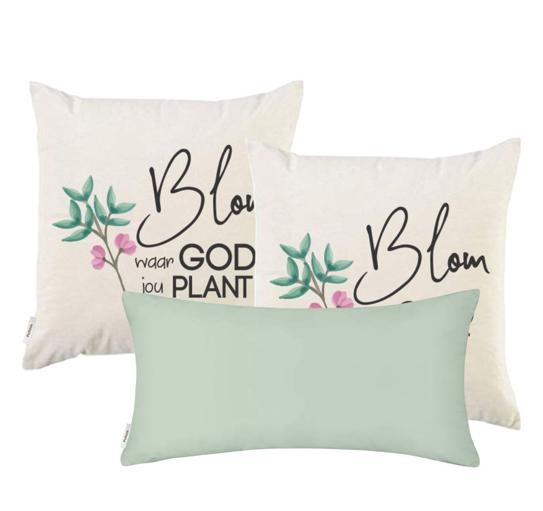 Pandok - Scatter Cushion Cover Set (3 Pack) - Blom Waar God Jou Plant ...