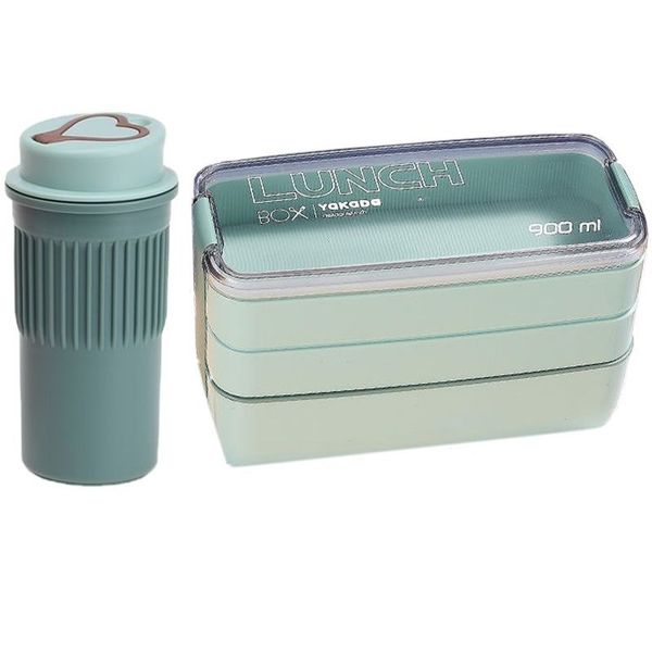 Green Lunch Box with Cup -900ml