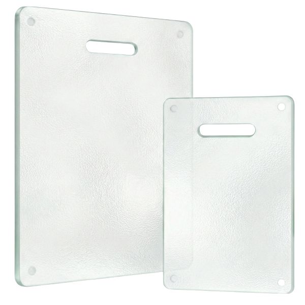 2 Piece Tempered Glass Cutting Boards Kitchen Chopping Set