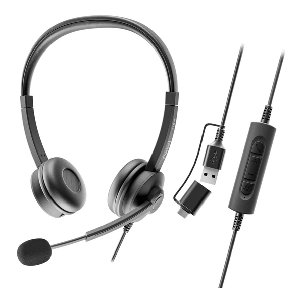 Axtel Flow UC Wired Stereo Headset Black