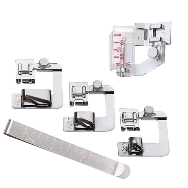 5 in 1 Professional Sewing Machine Presser Feet with Sewing Hemming Clip
