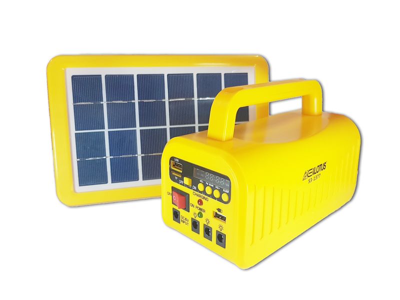Everlotus 3W Solar Lighting with Bluetooth Speaker - Yellow/Blue