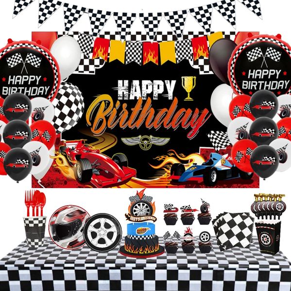 Race Car Birthday Party Supplies and Decorations - Pack of 170 Pieces