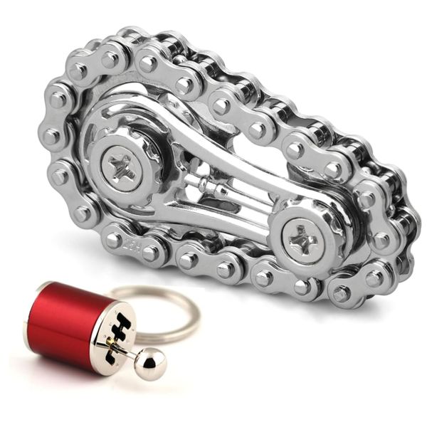 Metal Fidget Spinner &amp; Gearbox Keychain for Stress Relief &amp; Decor