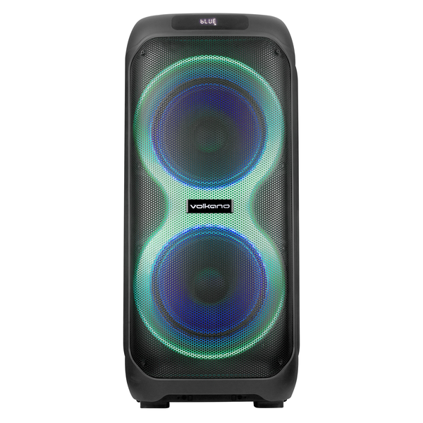 Volkano Ultra Dual 12" Bluetooth Party Speaker with RGB Lights - Black