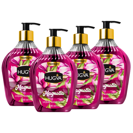 Hugva 500ml Premium Hand Wash Liquid, Magnolia, Special Formula Pack of 4 Image