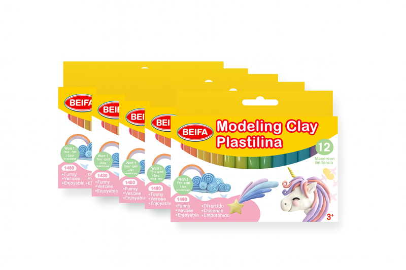 Modeling Clay - 60 Boxes Macaron Colors (140g)