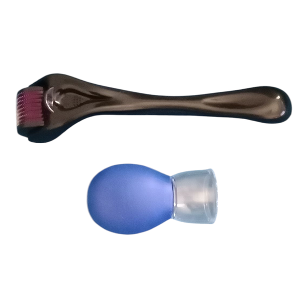 Facial Massage Tool Set - Silicone Cupping + 1.0mm Microneedle Derma Roller
