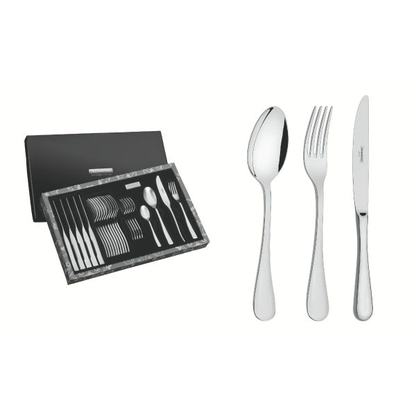 Tramontina 24pc Classic Stainless Steel Flatware Set with High Gloss Finish
