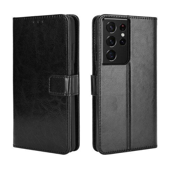 Crazy Horse Pattern Leather Cover Compatible for Samsung Galaxy S20 Ultra